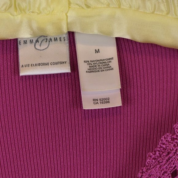 Emma James Women's Size M Crochet Knit Fuchsia Long Sleeve Cardigan - Picture 3 of 7